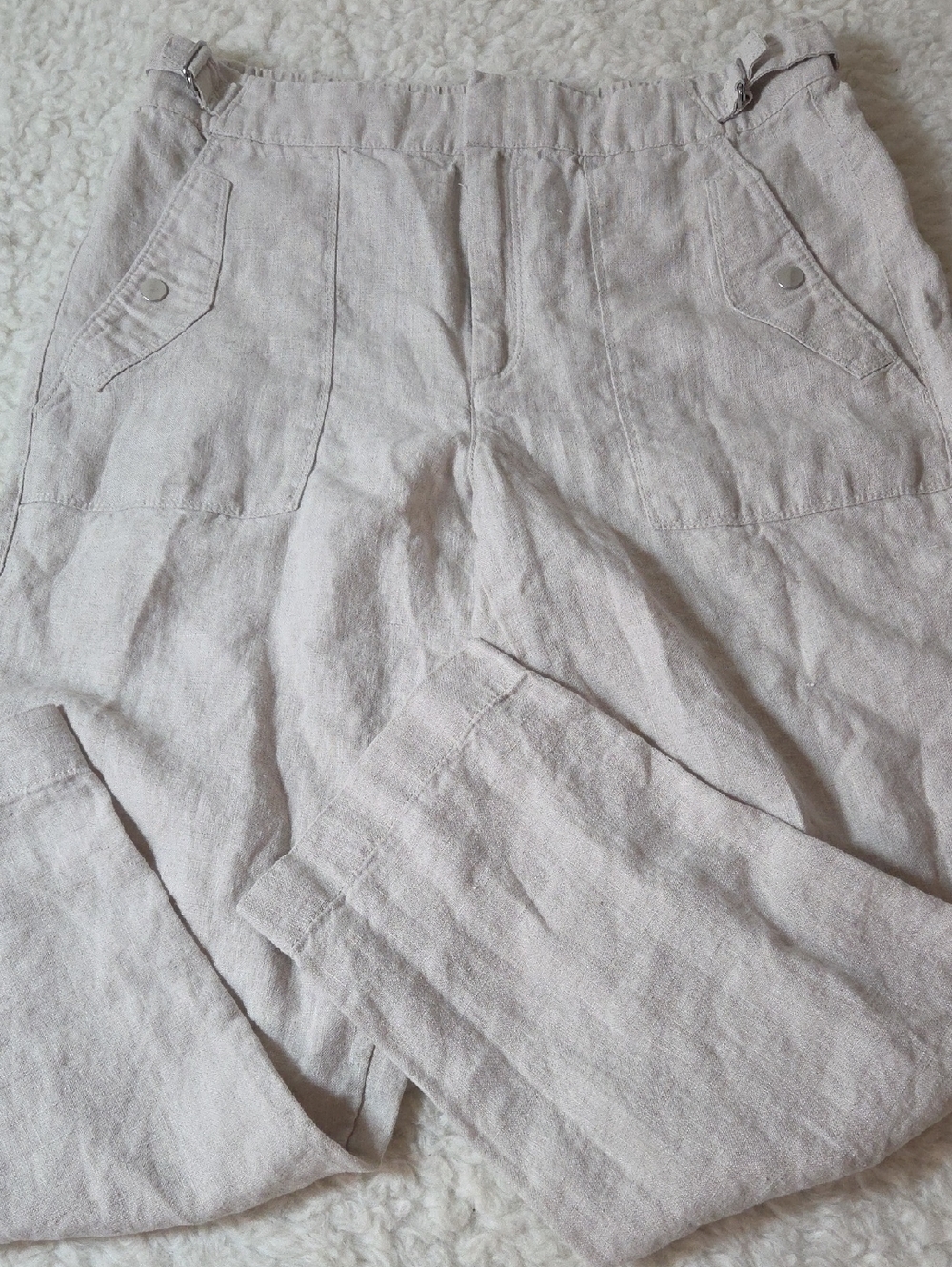 Athleta Voyager Linen Pant Sz 12 Regular Undyed - Picture 7 of 14